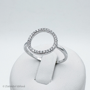 Stříbrný prsten zirkonové kolečko